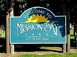 Welcome to Mission Bay sign - San Diego, California