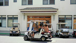 Gettin around in Avalon in golf carts