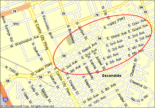 escondido ca map