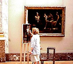 artist in Louvre Museum Paris