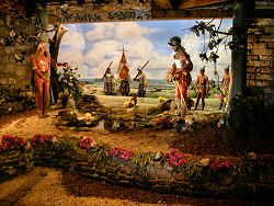 diorama of Spanish explorers