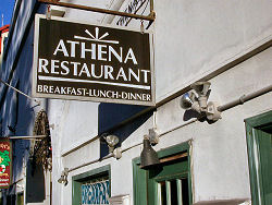 Athena Restaurant sign