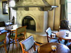 fireplace and chairs
