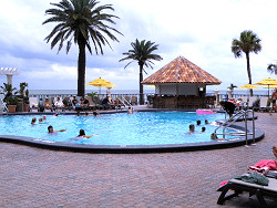 Pool overlooking the Gulf with Tiki Bar