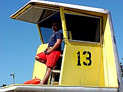 lifeguard in tower