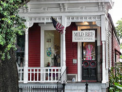 Mild Red clothing store intrance