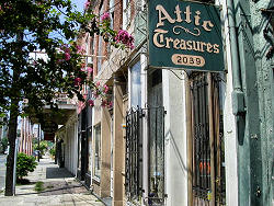 Attic Treasures sign on street
