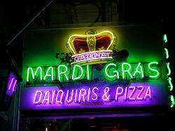 Gateway Mardi Gras Daiquiris & Pizza neon sign