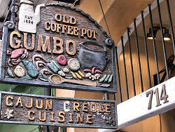 Old Coffee Pot Gumbo store sign