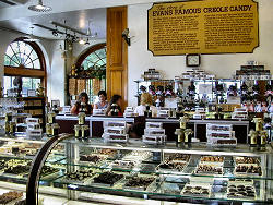 Evans Famout Creole Candy shop counter