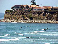 Surf cliffs Pacific Beach San Diego California