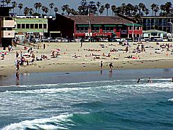 view of beach from Crystal Pier in Pacific Beach