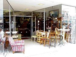 antiques display on sidewalk
