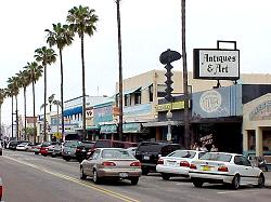 view of antique stores on Newport Ave.