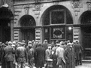 Crowds gather outside the Nickel & Dine