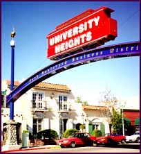 University Heights community street sign, San Diego CA