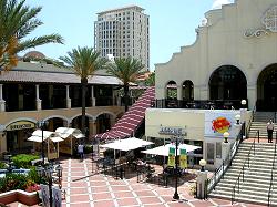 view of BayWalk courtyard with skyline