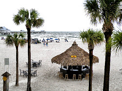 Tiki hut bar on the beach