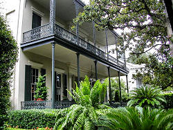 home with iron balcony