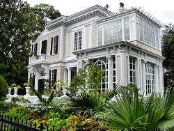 stone home with many windows