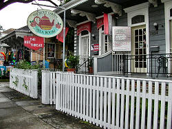 tea room sign and doorway