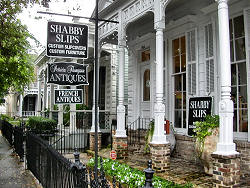 entrance to antique shop in old building