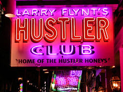 Larry Flynt's Hustler Club neon sign