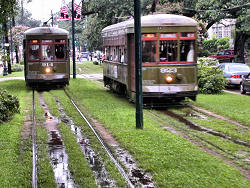 streetcars passing