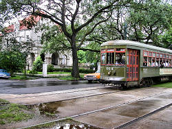 streetcar in traffic