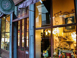 antique store window at night