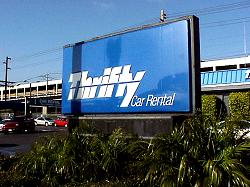 Thrifty car rental sign