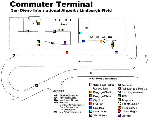 San Diego Airport map