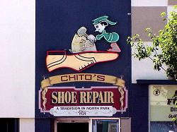 Chito's Shoe Repair sign