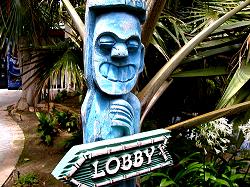 tiki sign to lobby