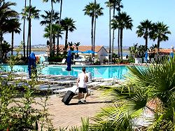 outdoor pool with view to Mission Bay