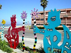 street art with ocean in background