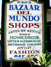 Bazaar del Mundo Shops sign
