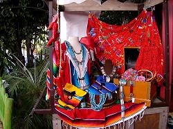 cloths display at Bazaar del Mundo