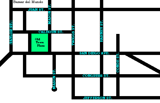 Map Of Old Town San Diego & Historic State Park