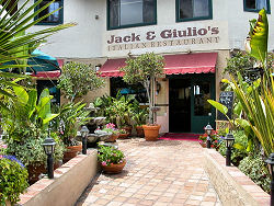 landscaped entrance to Jack & Giulio's restaurant