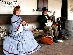 Period music from people in period attire Oldtown San Diego