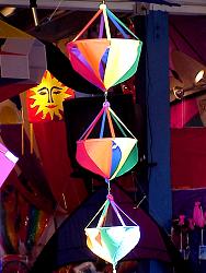 kites hanging up for sale in shop