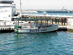 Water taxi at dock
